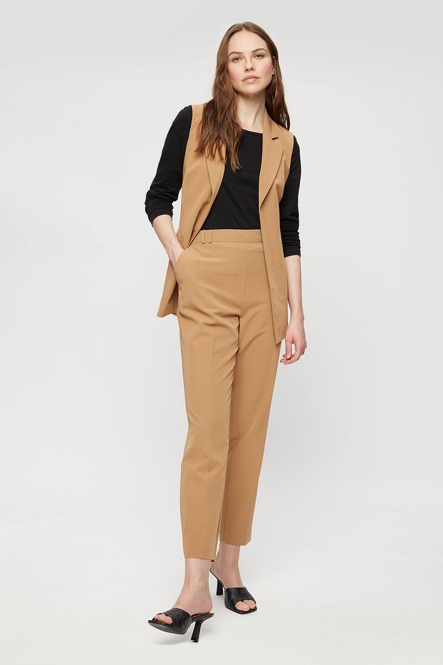 Camel High Waisted Tailored Trousers