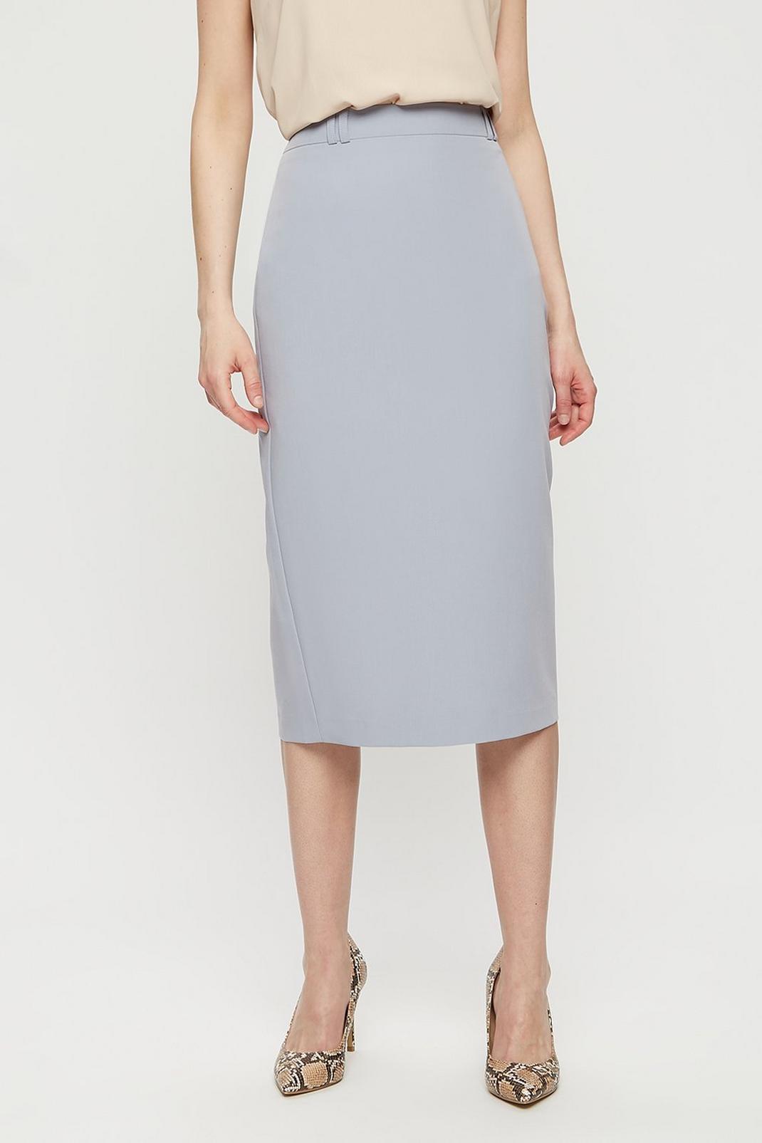 769 Silver Grey Tailored Pencil Skirt image number 2