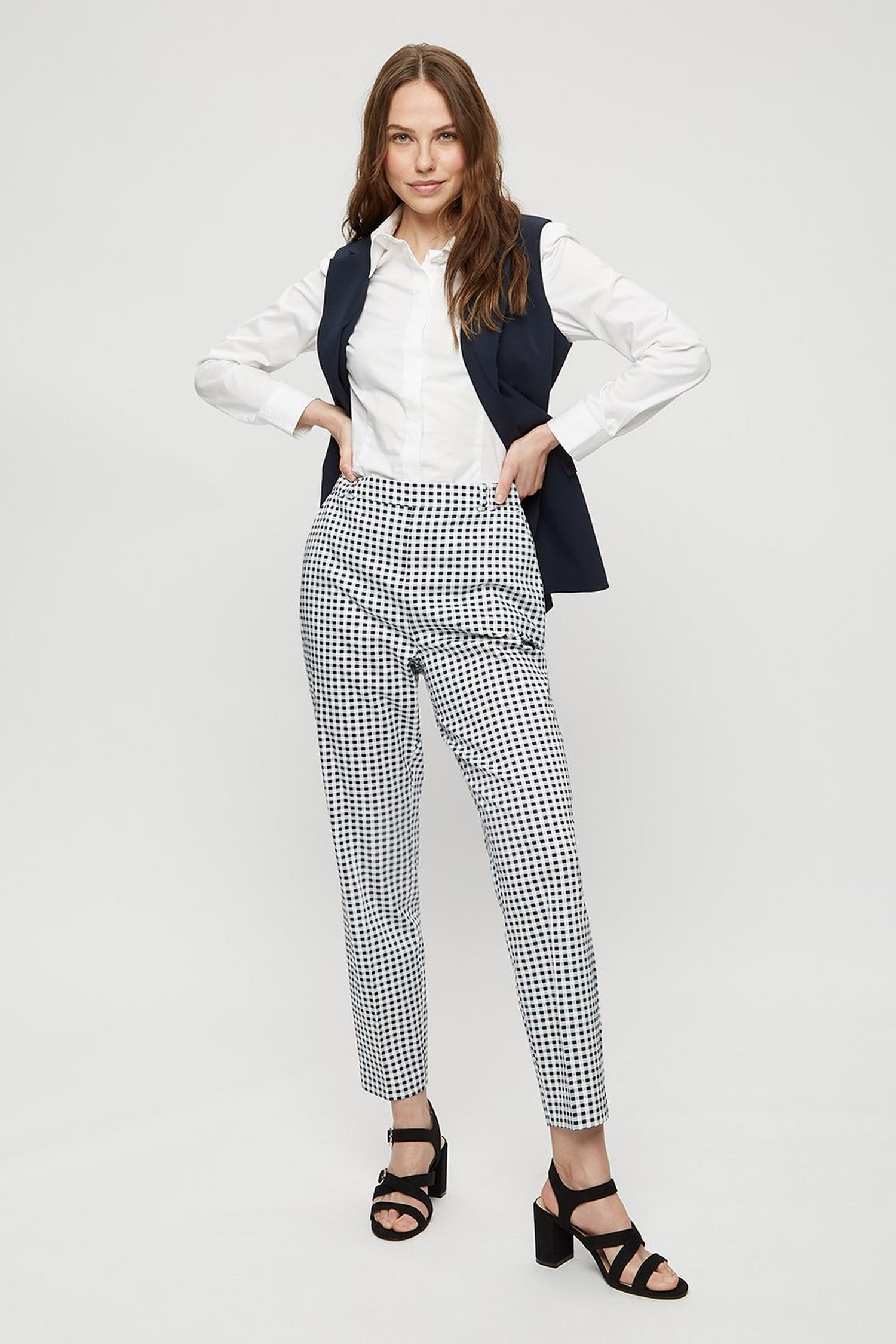 green gingham trousers