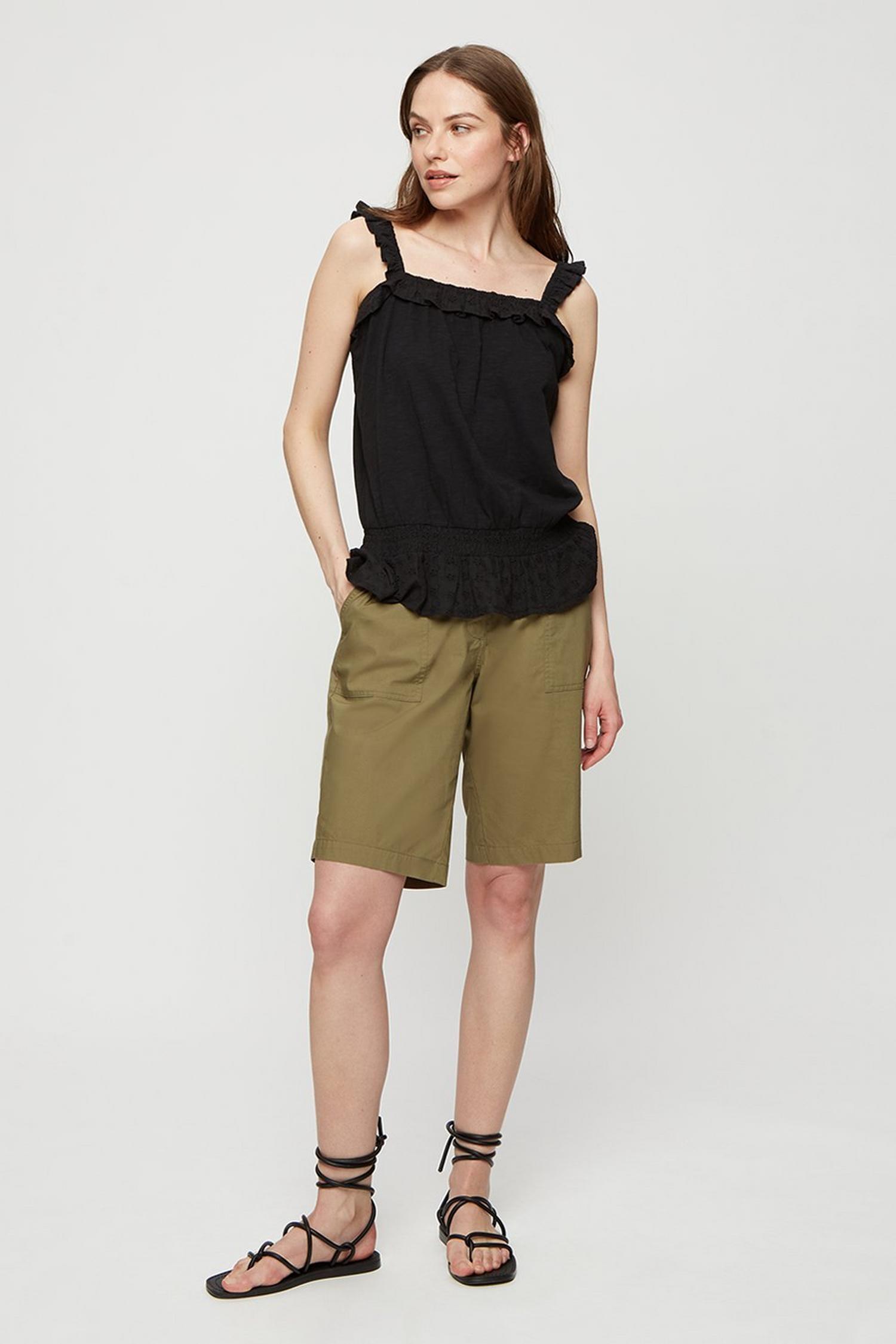 poplin knee length shorts