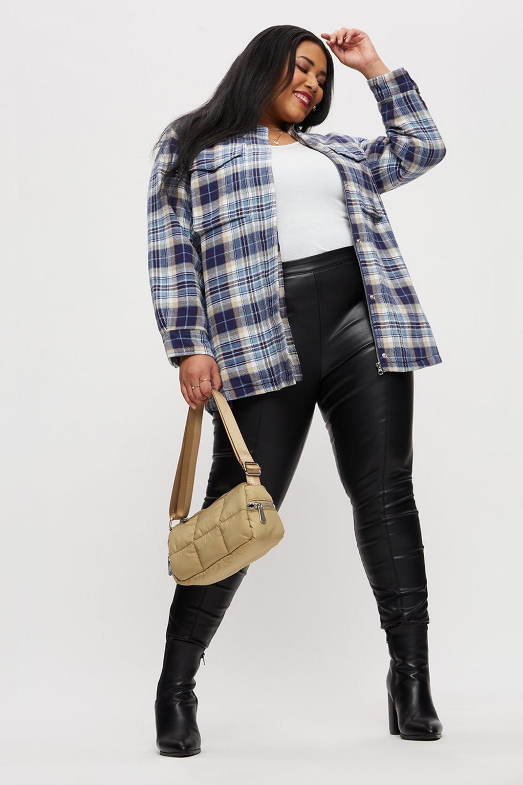106 Curve Check Premium Heavy Weight Shacket image number 2