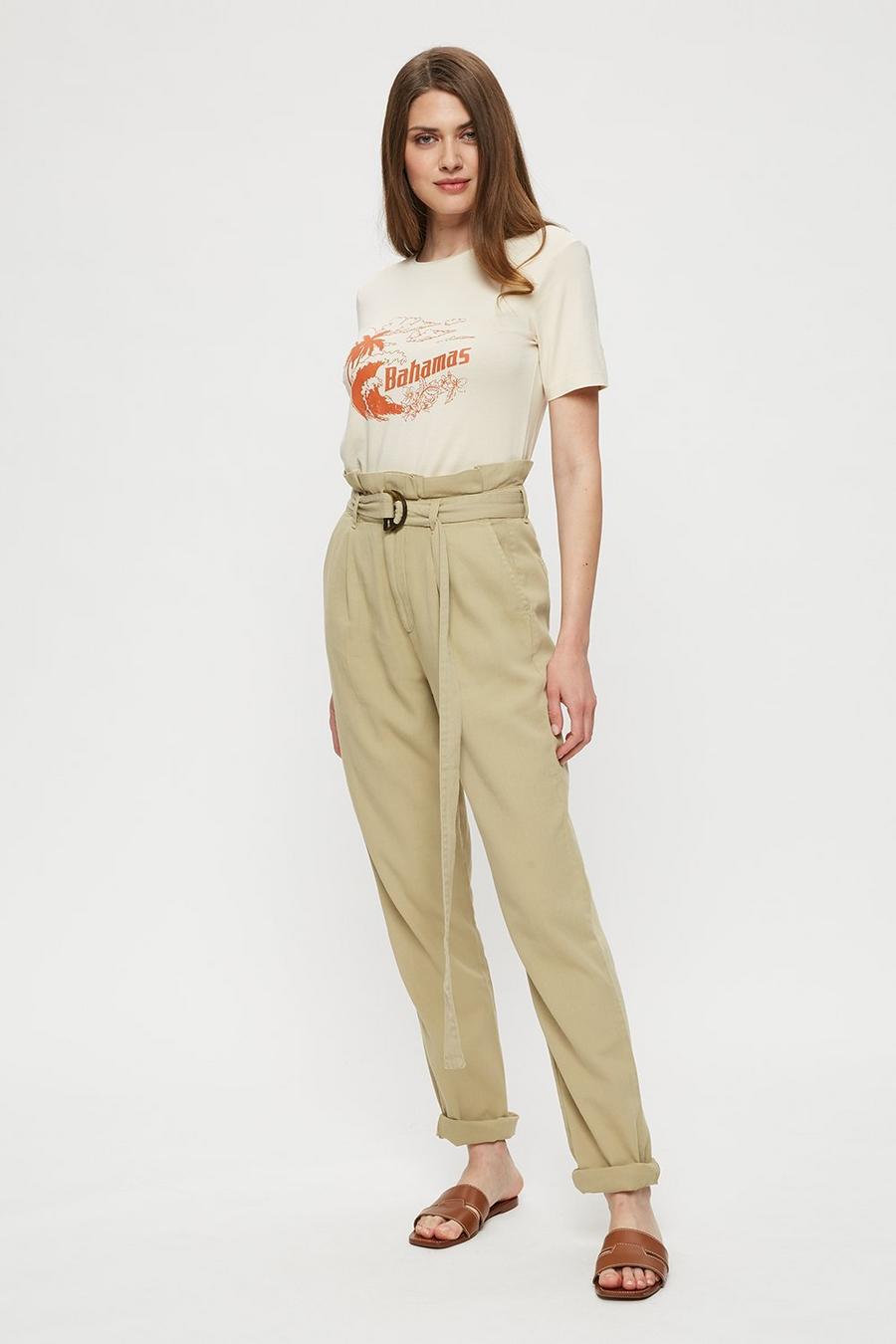 Tall Stone Paper Bag Belted Trouser