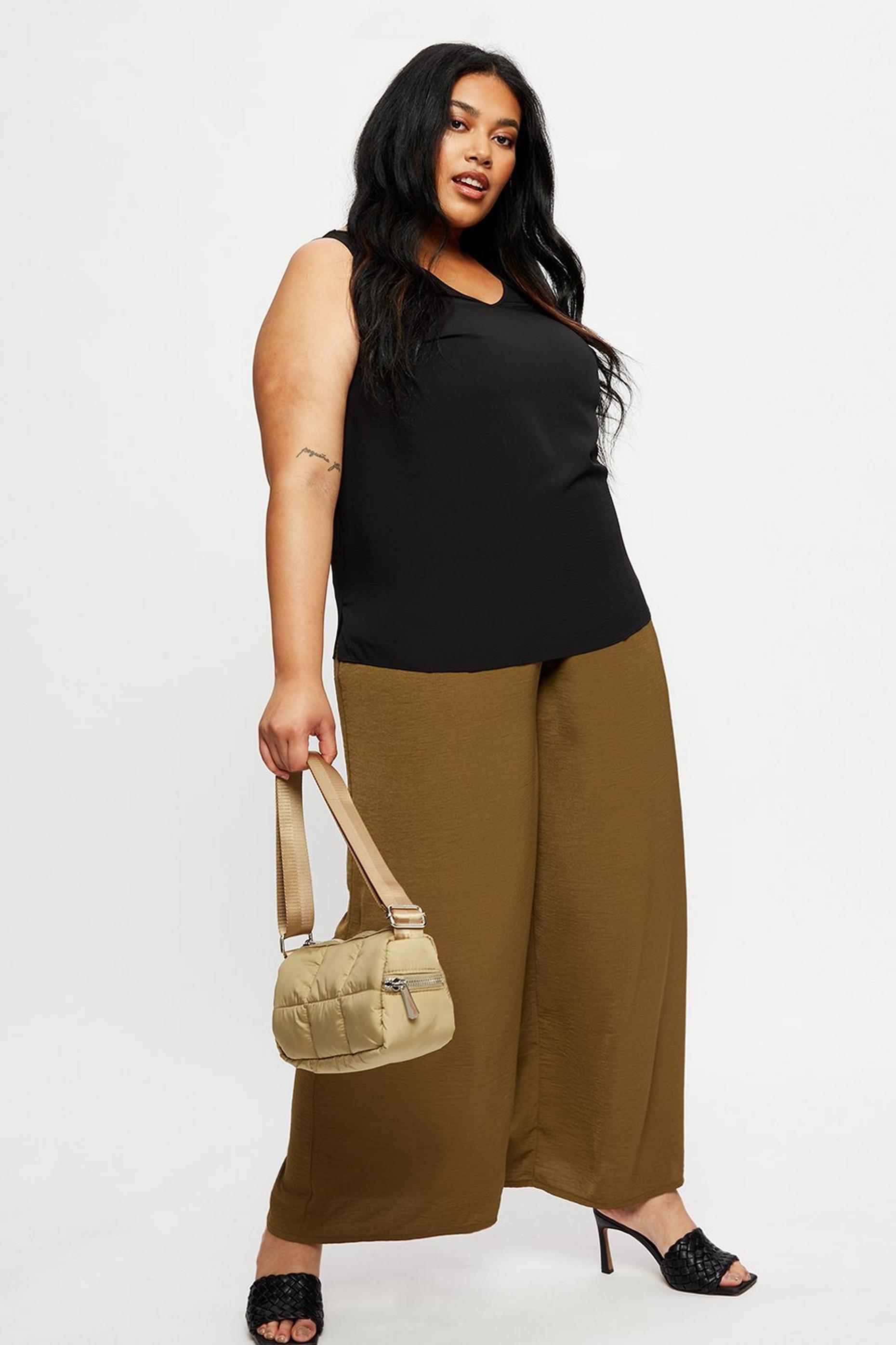 khaki palazzo trousers
