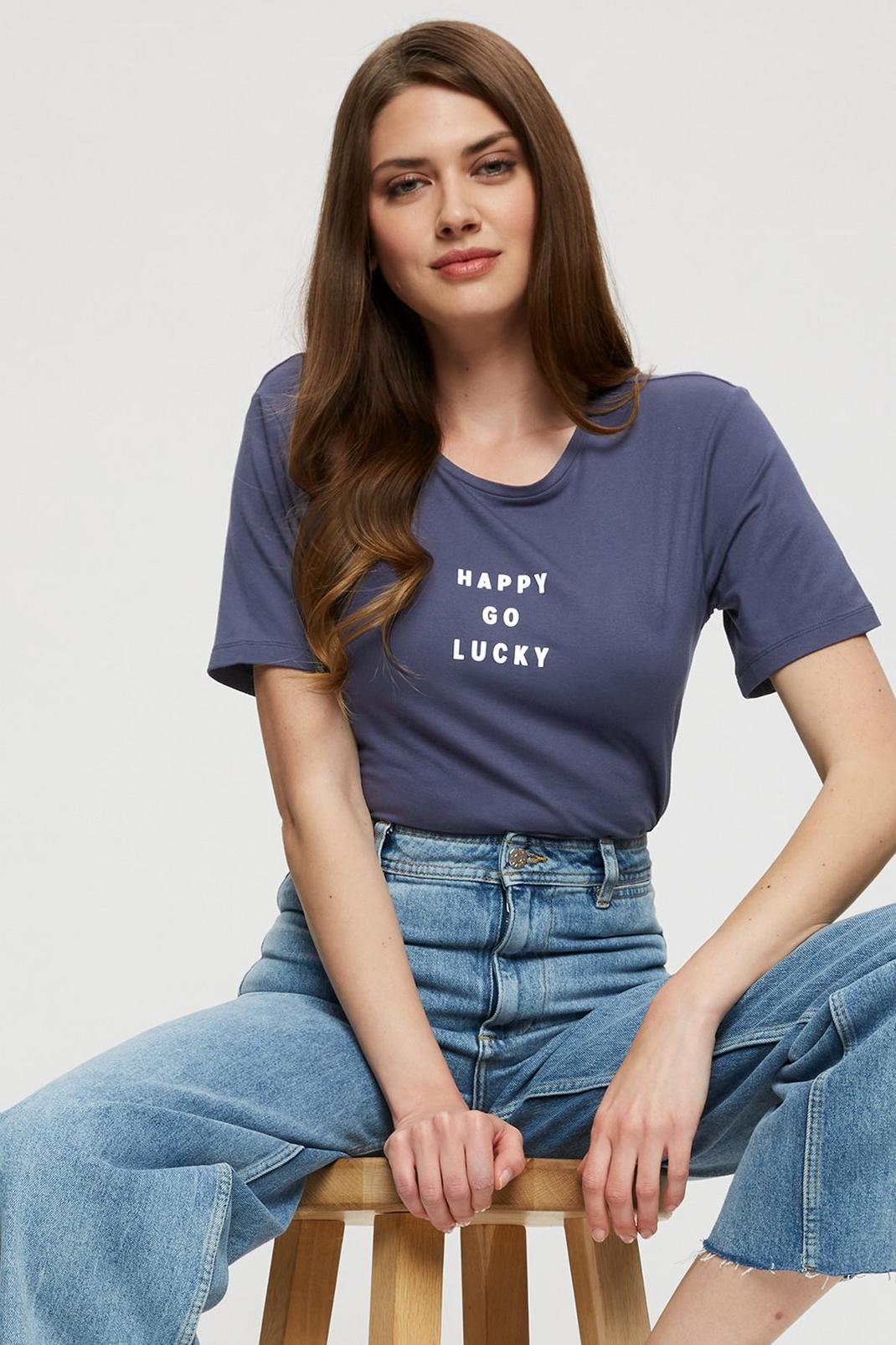 Navy Tall Happy Go Lucky T-Shirt image number 1