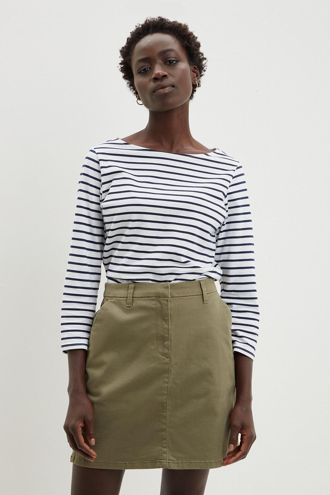 Olive Chino Skirt image number 1