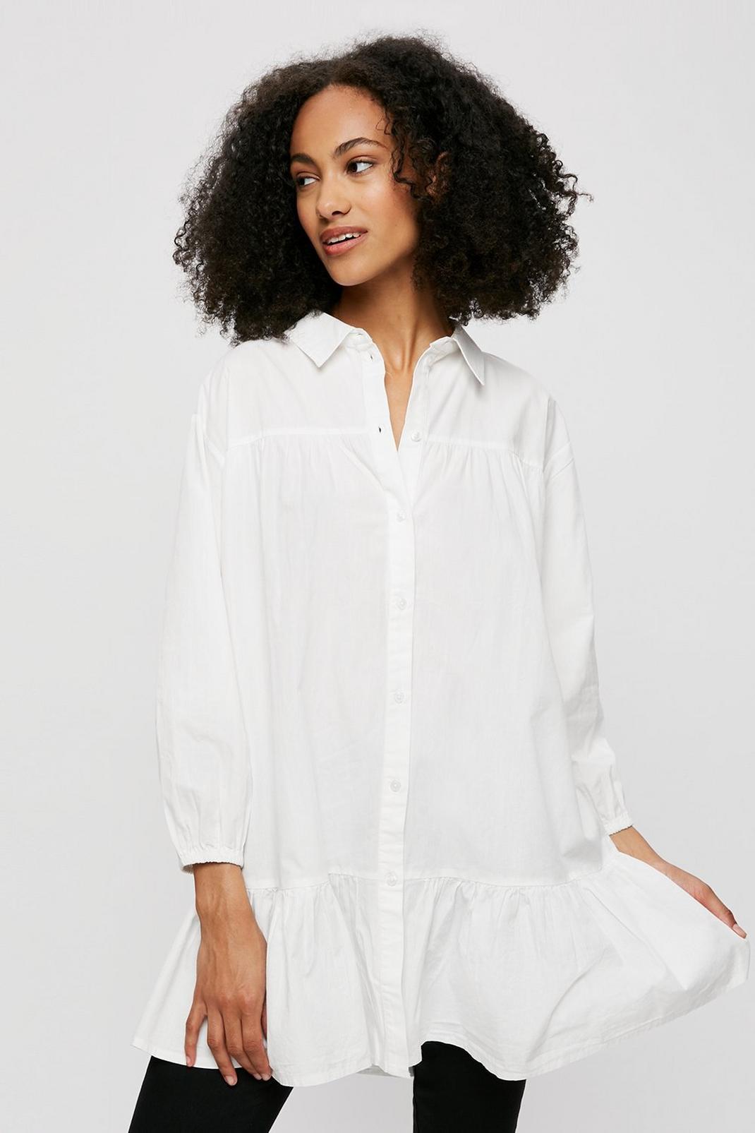 173 Tall White Tiered Shirt image number 1