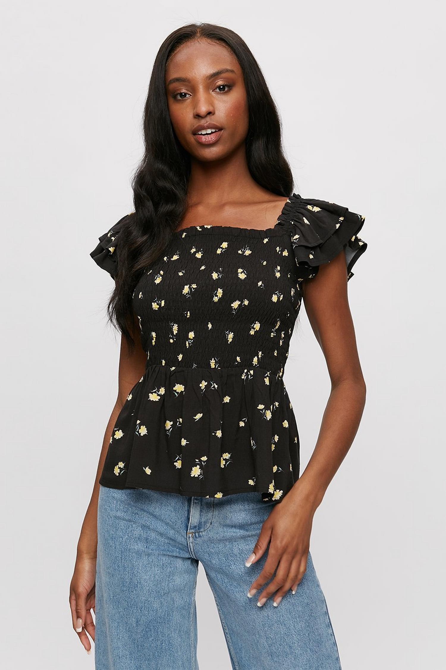 ditsy print top womens