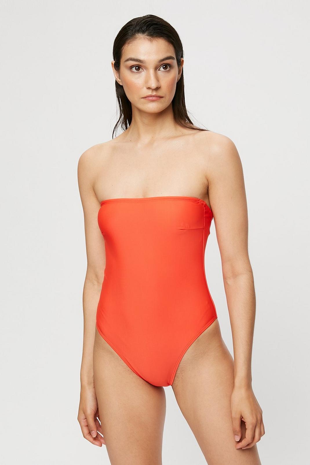 Red orange Red Bandeau Swimsuit image number 1