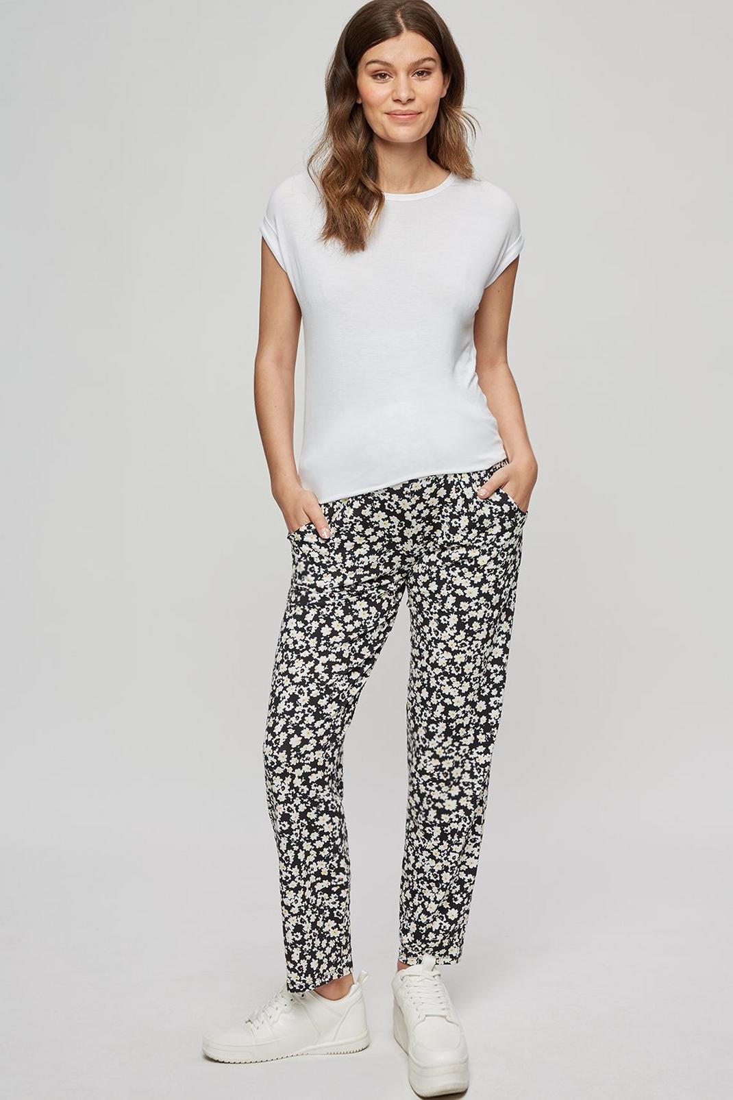 996 Maternity Neutral Ditsy Jersey Jogger image number 1