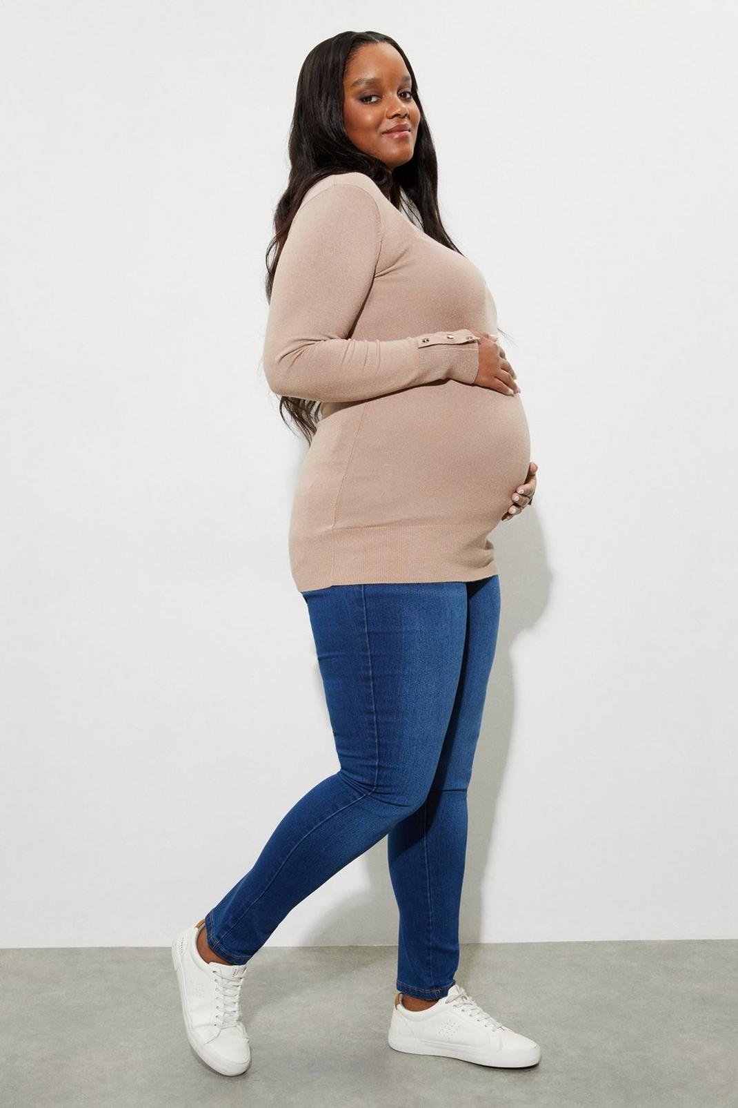 Maternity Mid Wash Ellis Skinny Underbump Jeans image number 1