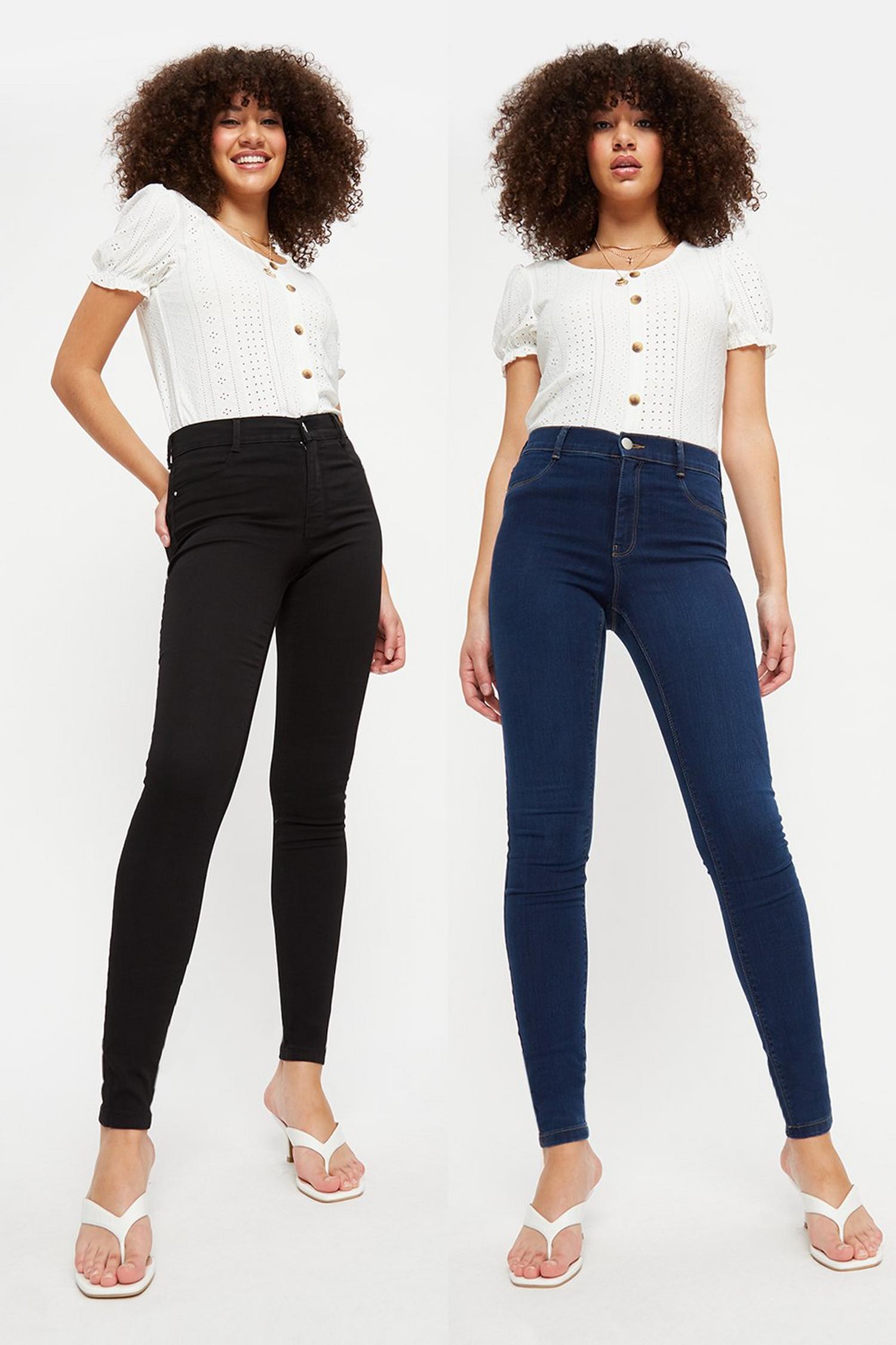 Tall Organic 2 Pack Frankie Jean Black And Indigo | Dorothy Perkins UK