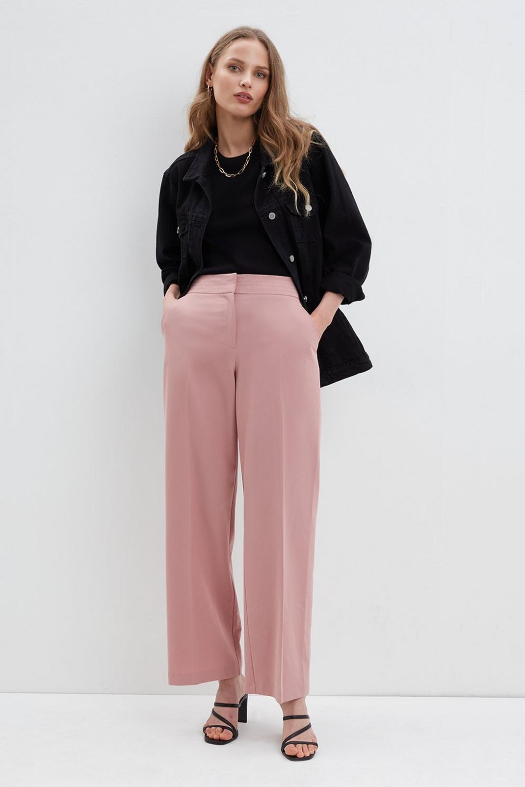 355 Dusky Pink Tailored Ankle Grazer Trouser image number 1