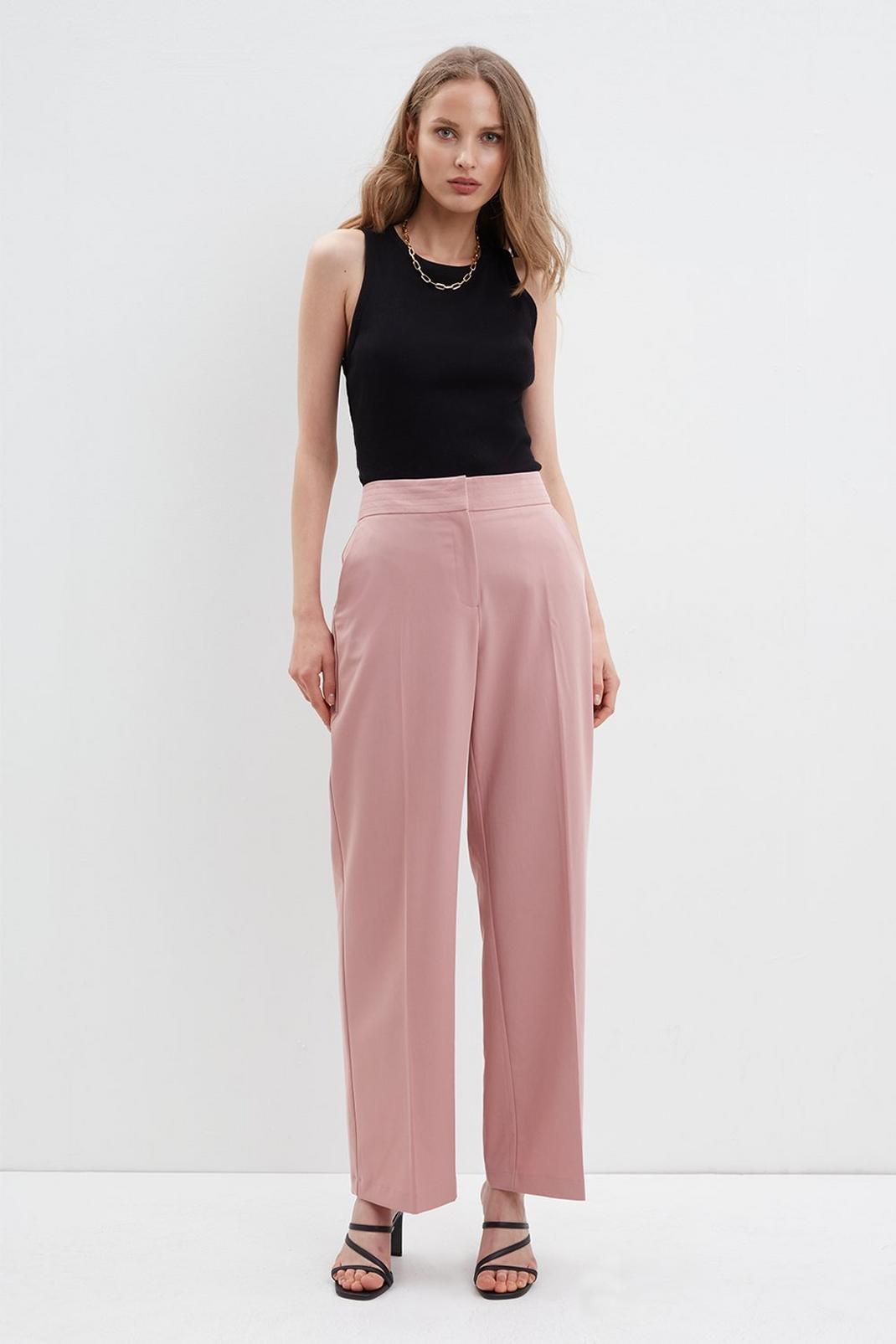 355 Dusky Pink Tailored Ankle Grazer Trouser image number 2