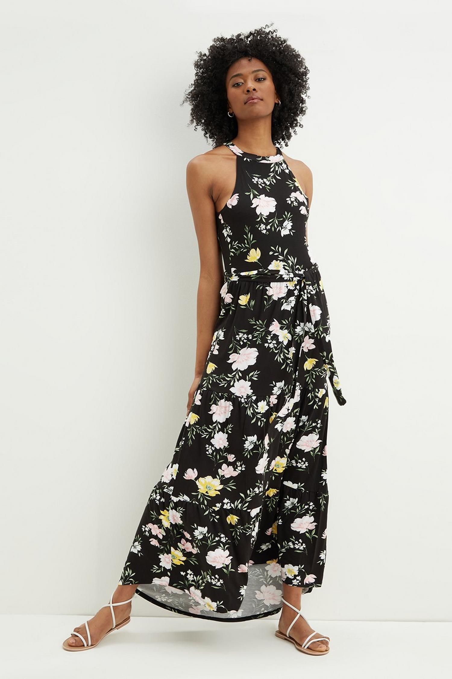 Tall Floral Halter Neck Maxi Dress | Dorothy Perkins UK