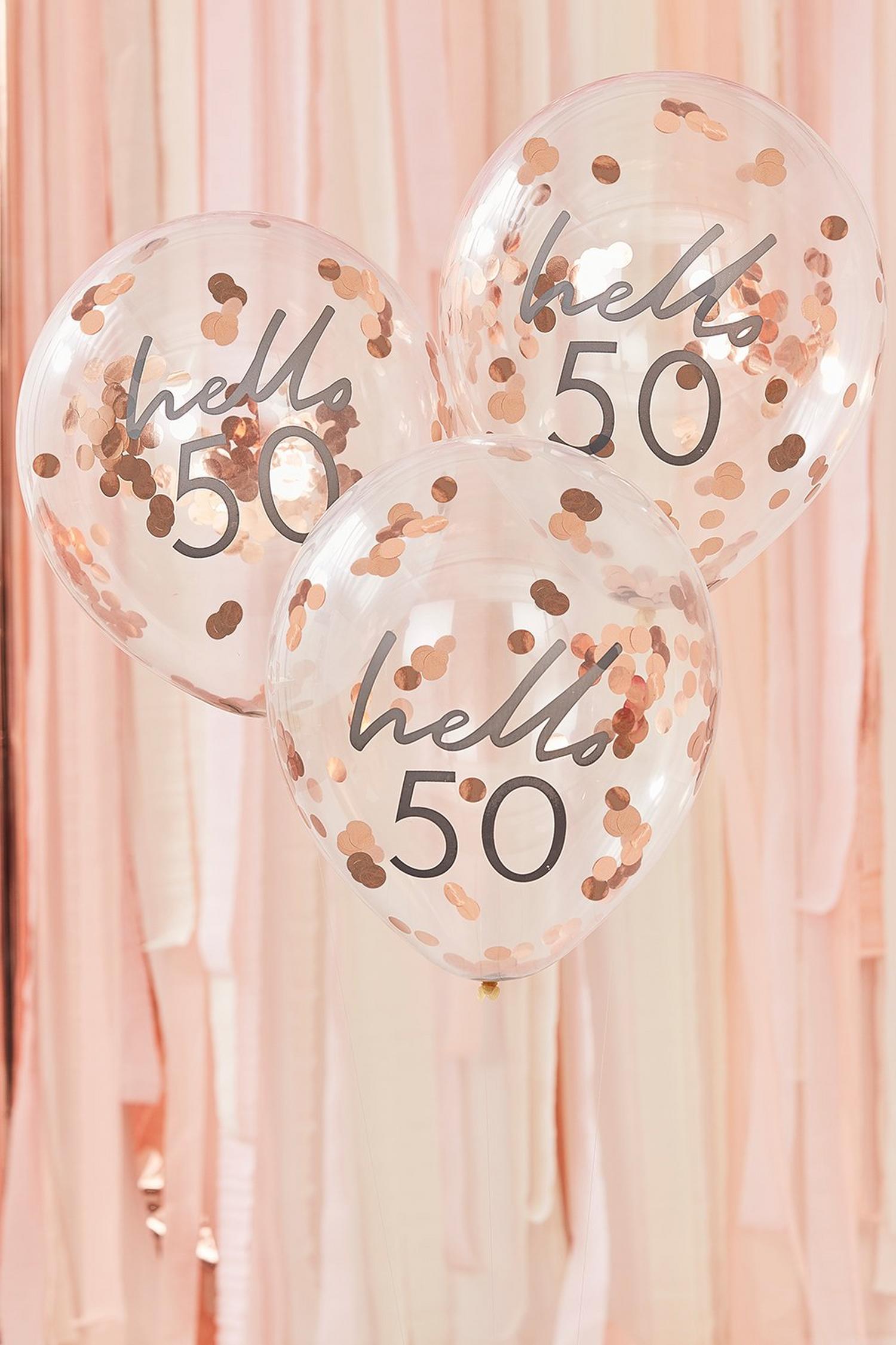 Ginger Ray 'Hello 50' Confetti Balloons | Dorothy Perkins UK