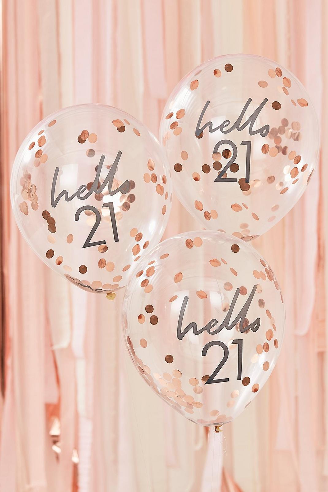 173 Ginger Ray Hello 21 Confetti Balloon image number 2