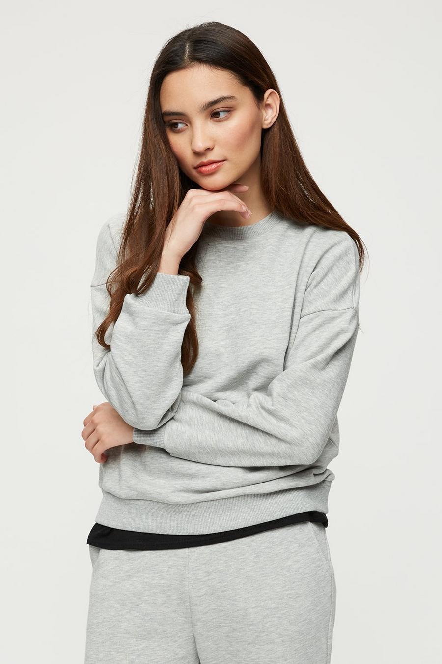 Petite Grey Marl Sweatshirt 