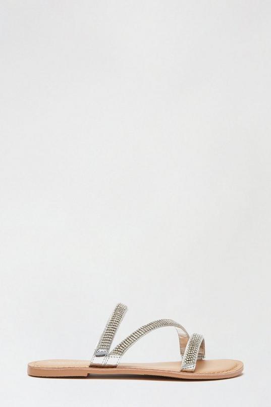Wide Fit Leather Jadore Strappy Gem Sandal | Dorothy Perkins UK