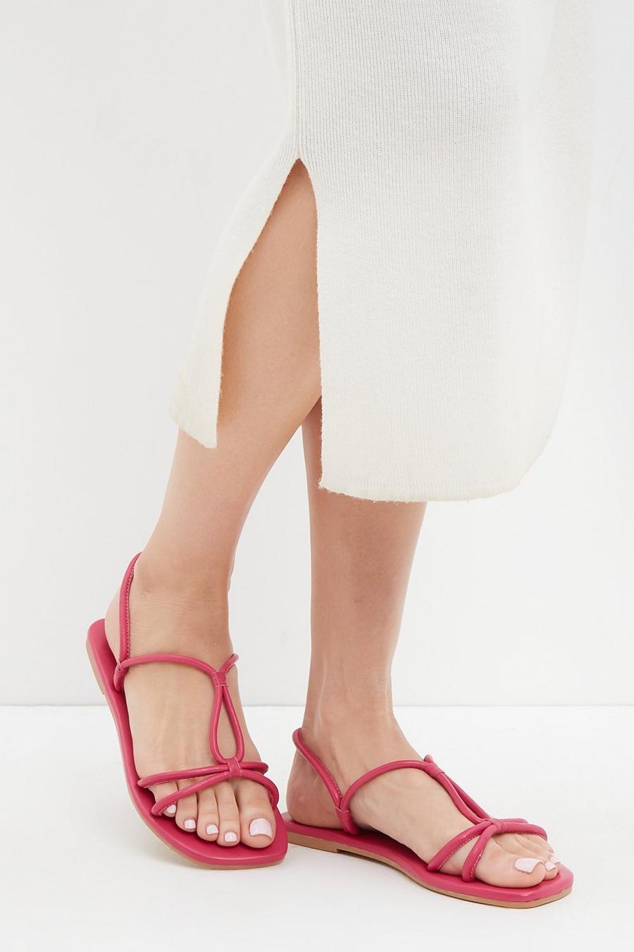 Leather Pink Justine Tubular Sandal