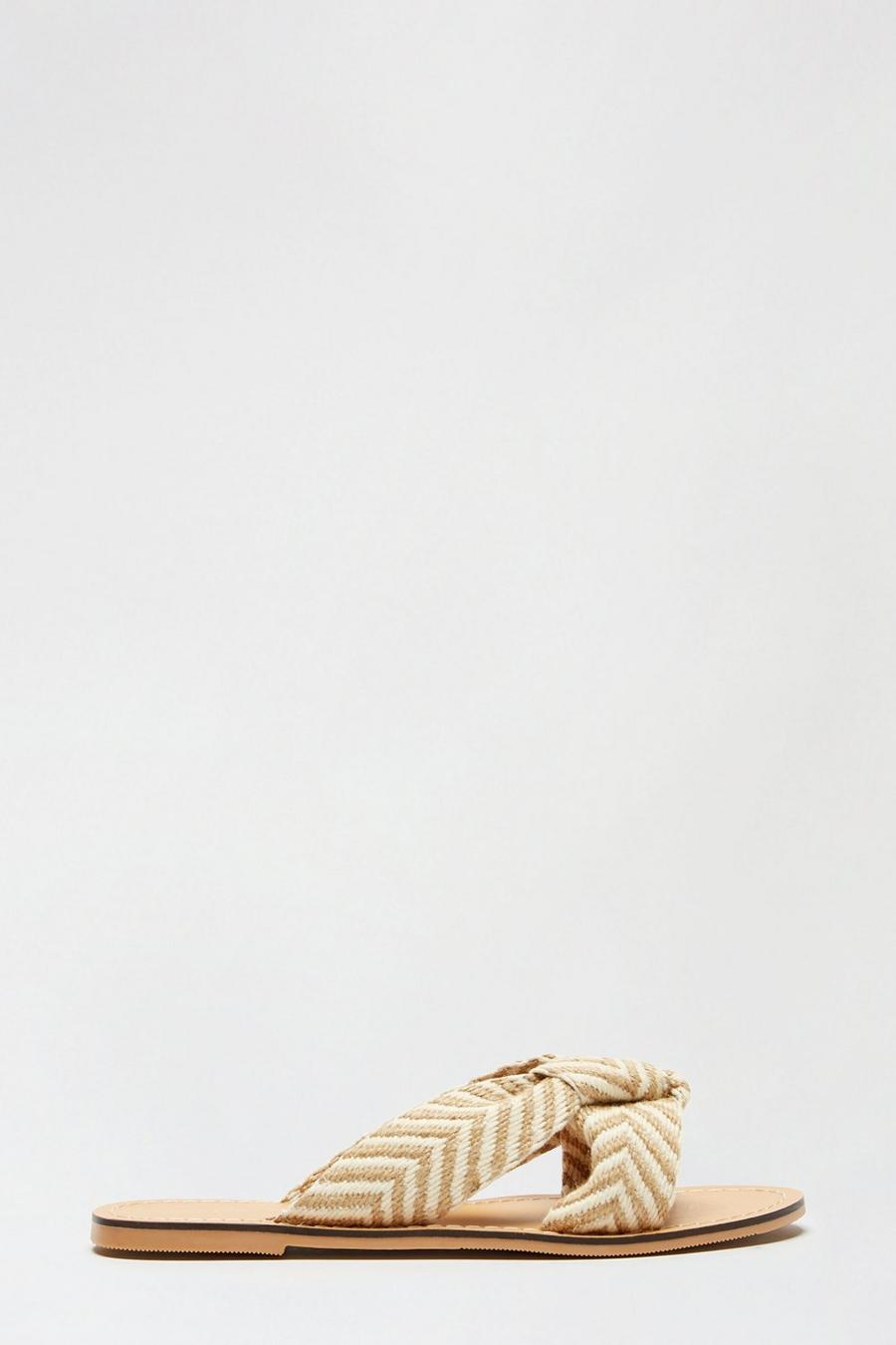 Natural Finegan Woven Knot Mule Sandal