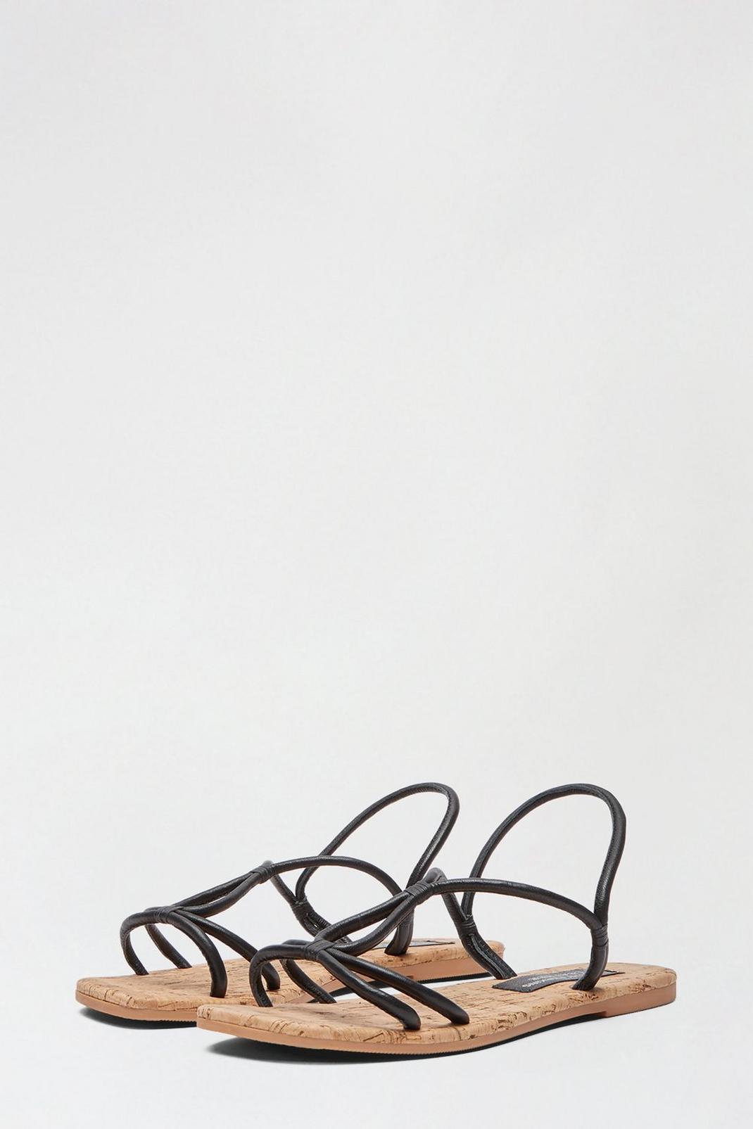 105 Leather Black Justine Tubular Sandal image number 2