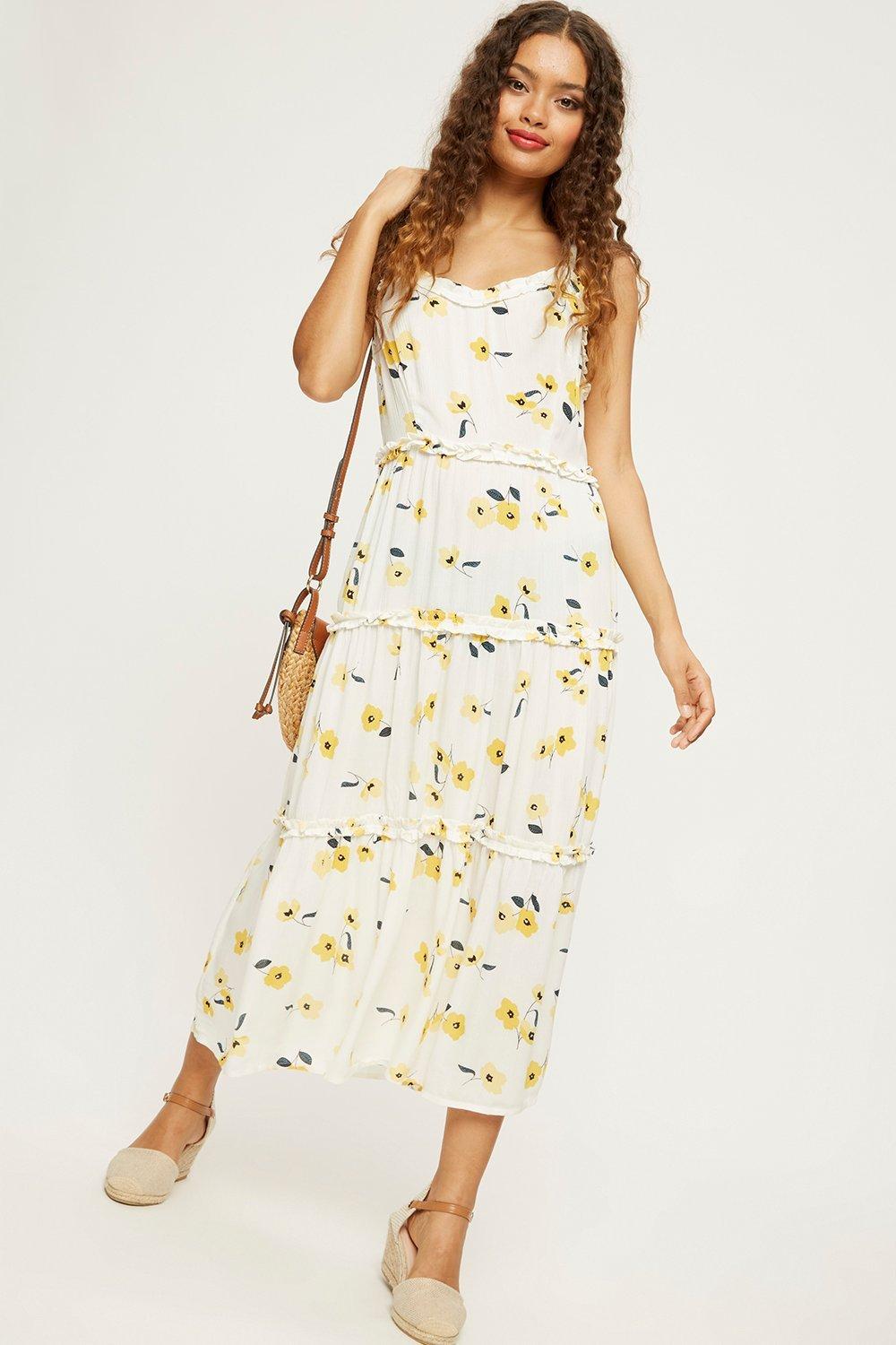 dorothy perkins yellow midi dress