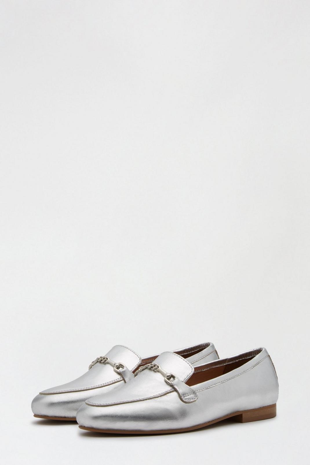 163 Leather Silver Liza Snaffle Loafer image number 2