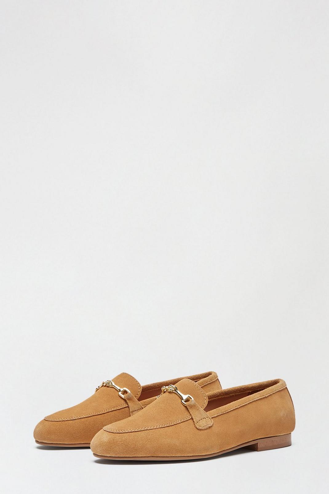 166 Wide Fit Suede Tan Liza Snaffle Loafer image number 2