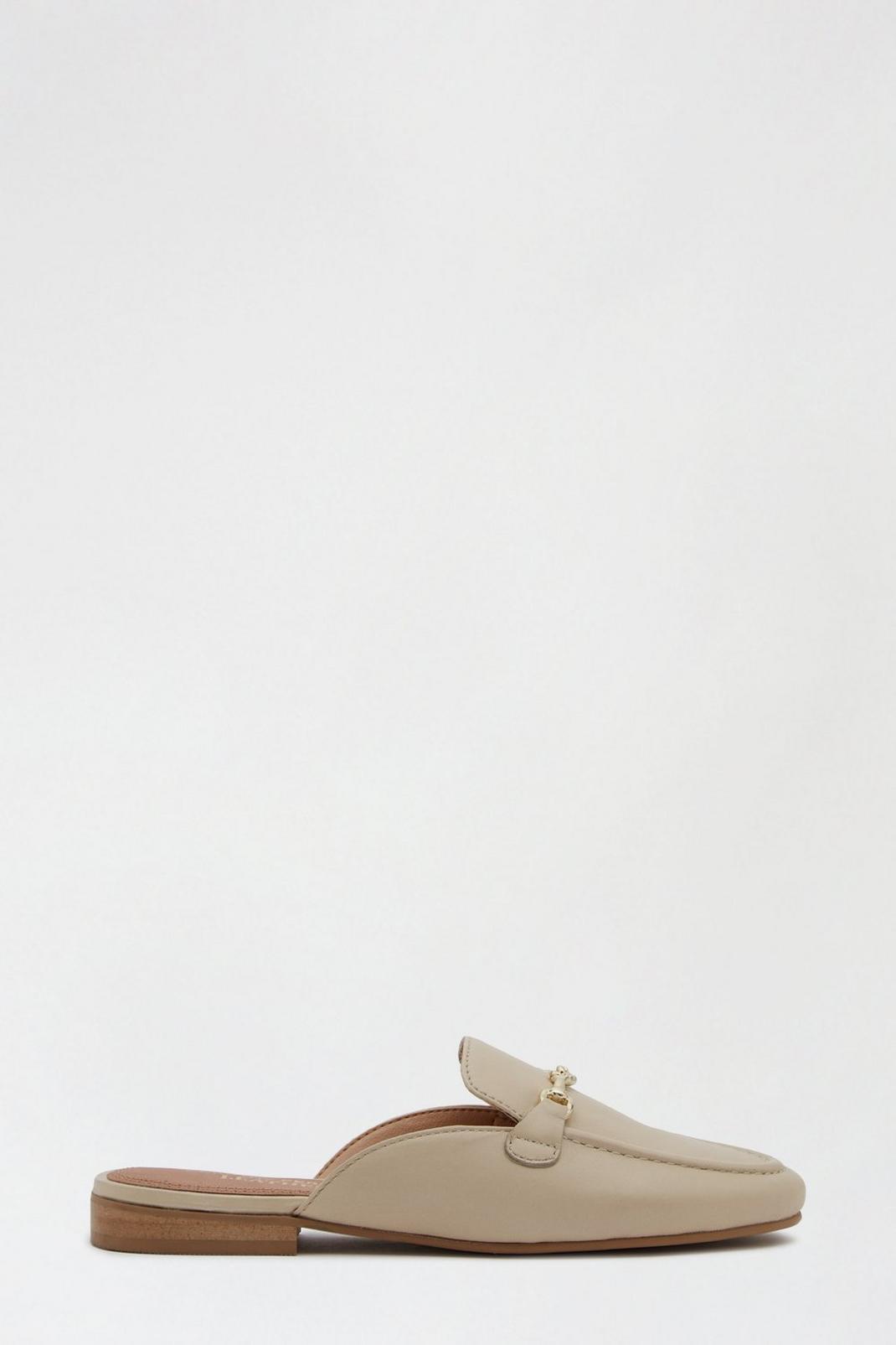 123 Leather Cream Liesel Backless Loafer image number 1