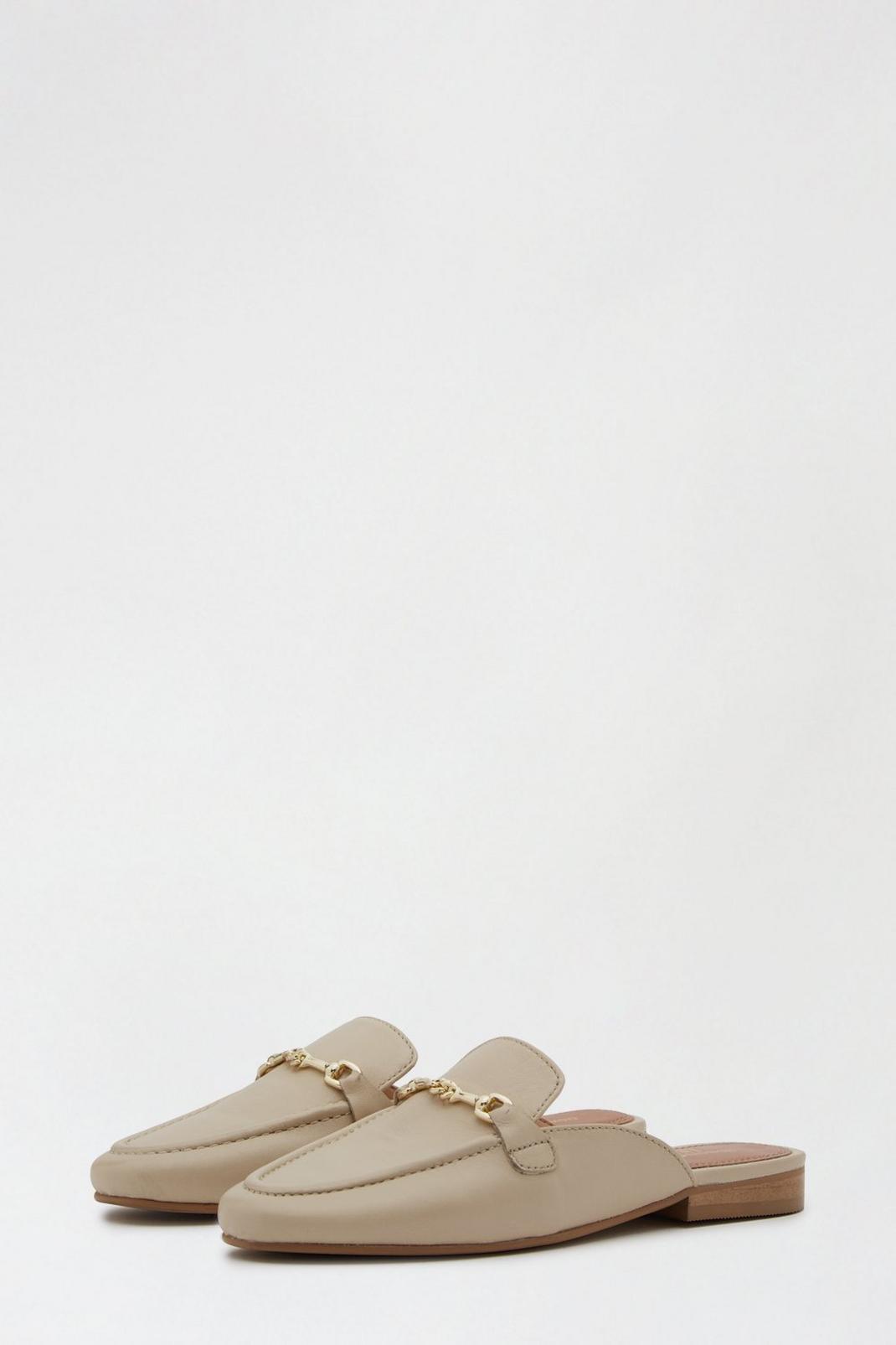 123 Leather Cream Liesel Backless Loafer image number 2