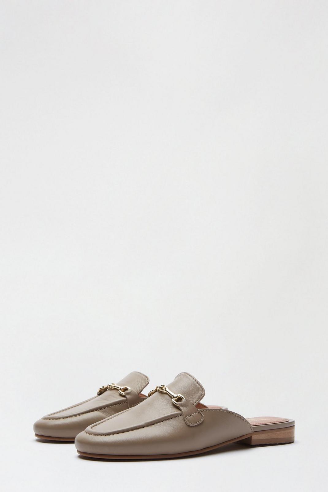 167 Leather Taupe Liesel Backless Loafer image number 2