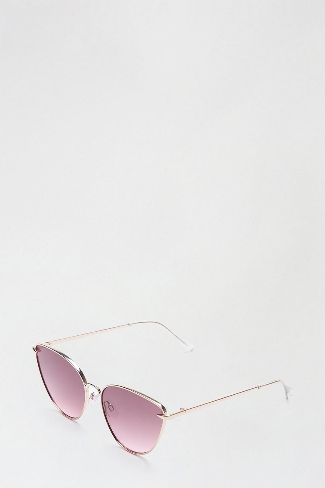 156 Purple Lense Cat Eye Sunglasses  image number 2