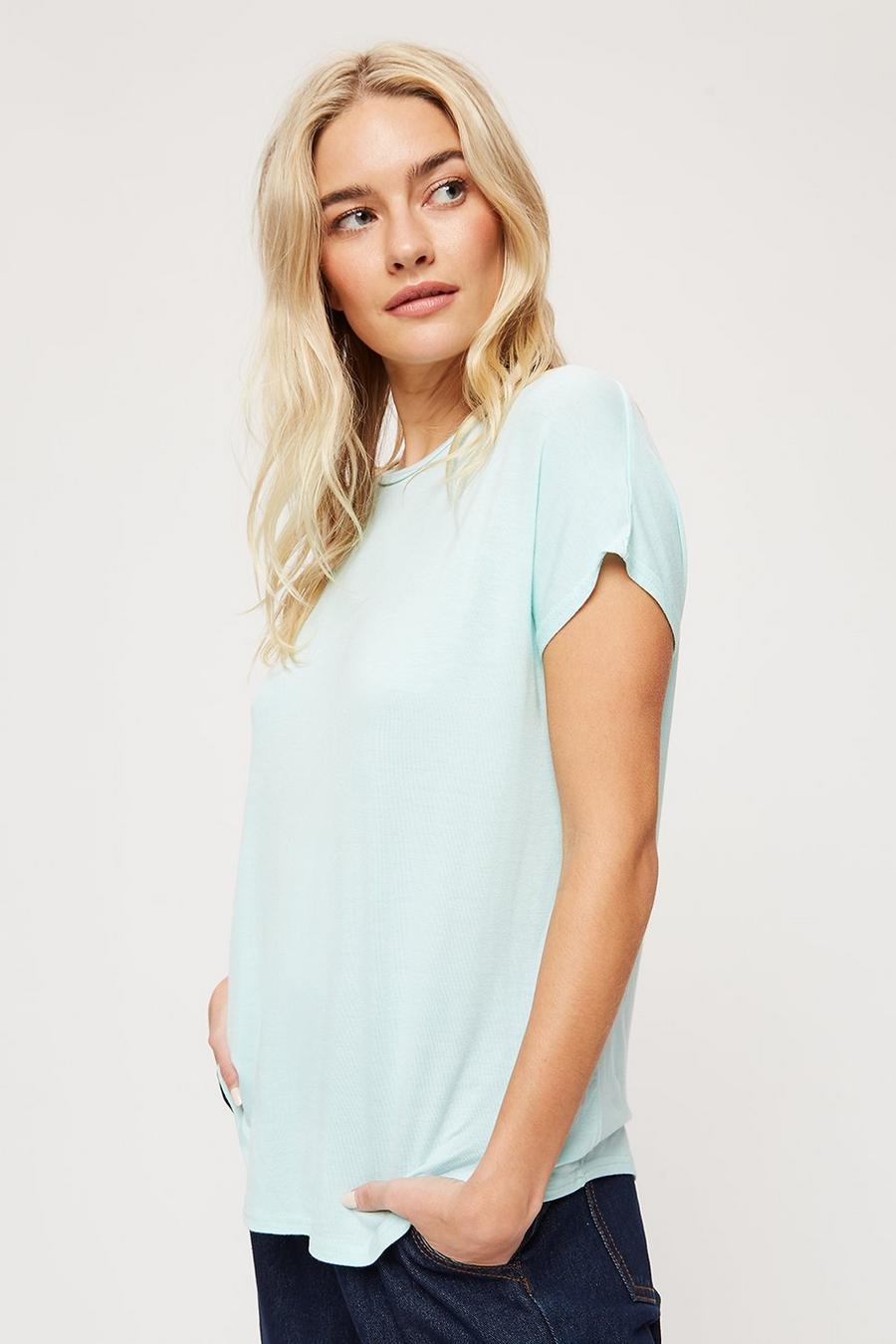 Mint Relaxed Fit Curved Hem T-shirt