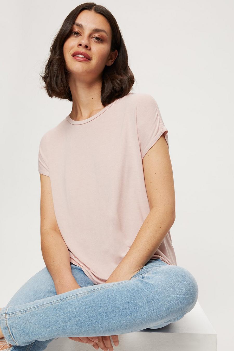 Relaxed Fit Curved Hem T-shirt