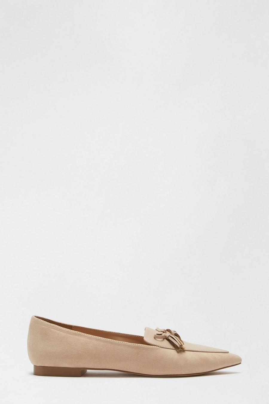 Blush 'Leco' Bow Tassel Point Loafer