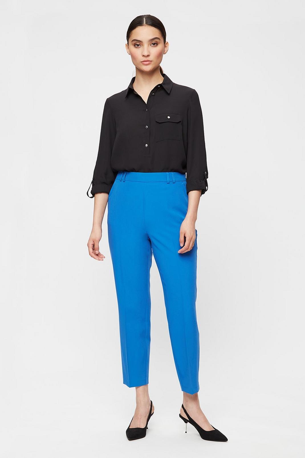 119 Petite Soft Cobalt High Waist Tailored Trousers image number 1