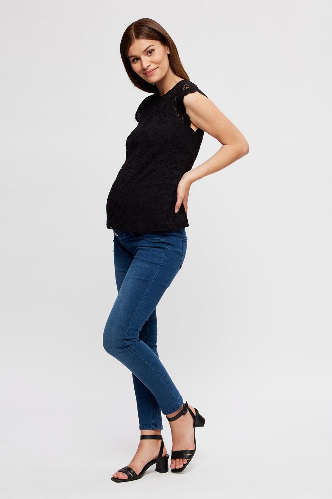 105 Maternity Black Lace Shell Top  image number 2
