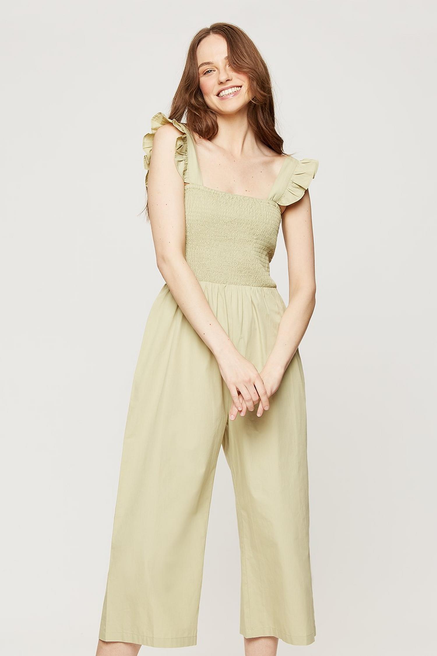 khaki utility jumpsuit