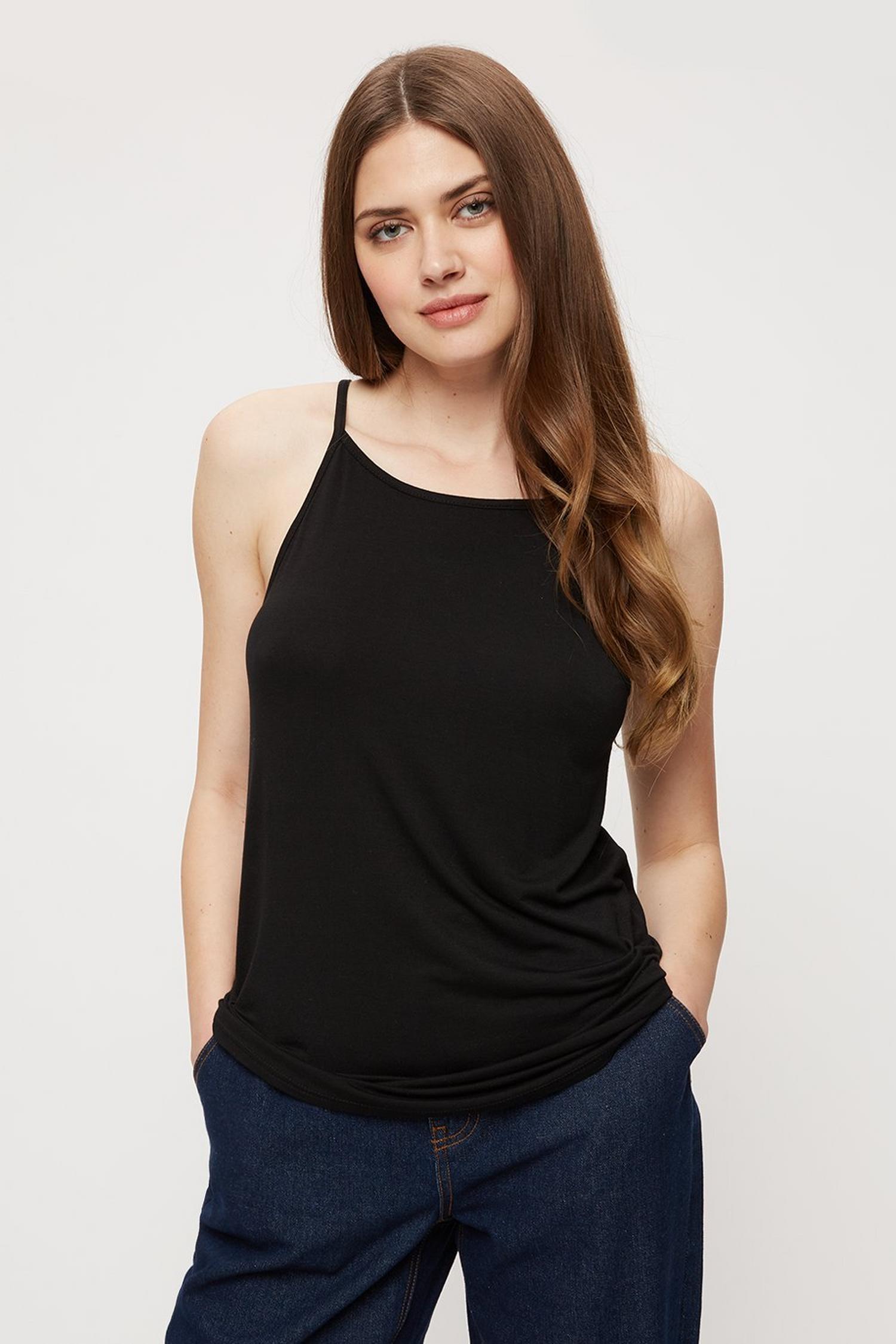 black halter top with ring