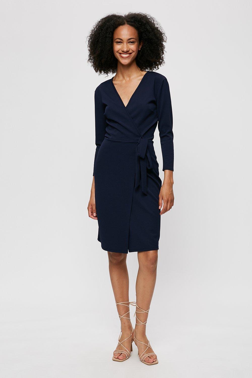 navy wrap dress uk