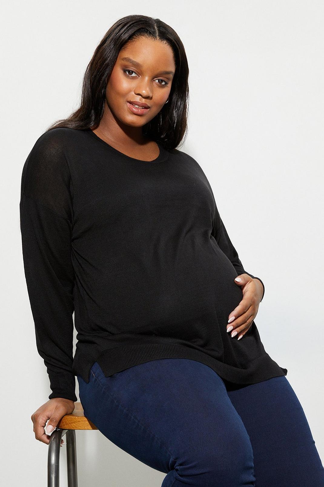 105 Maternity Crew Neck Knitted Jumper image number 1