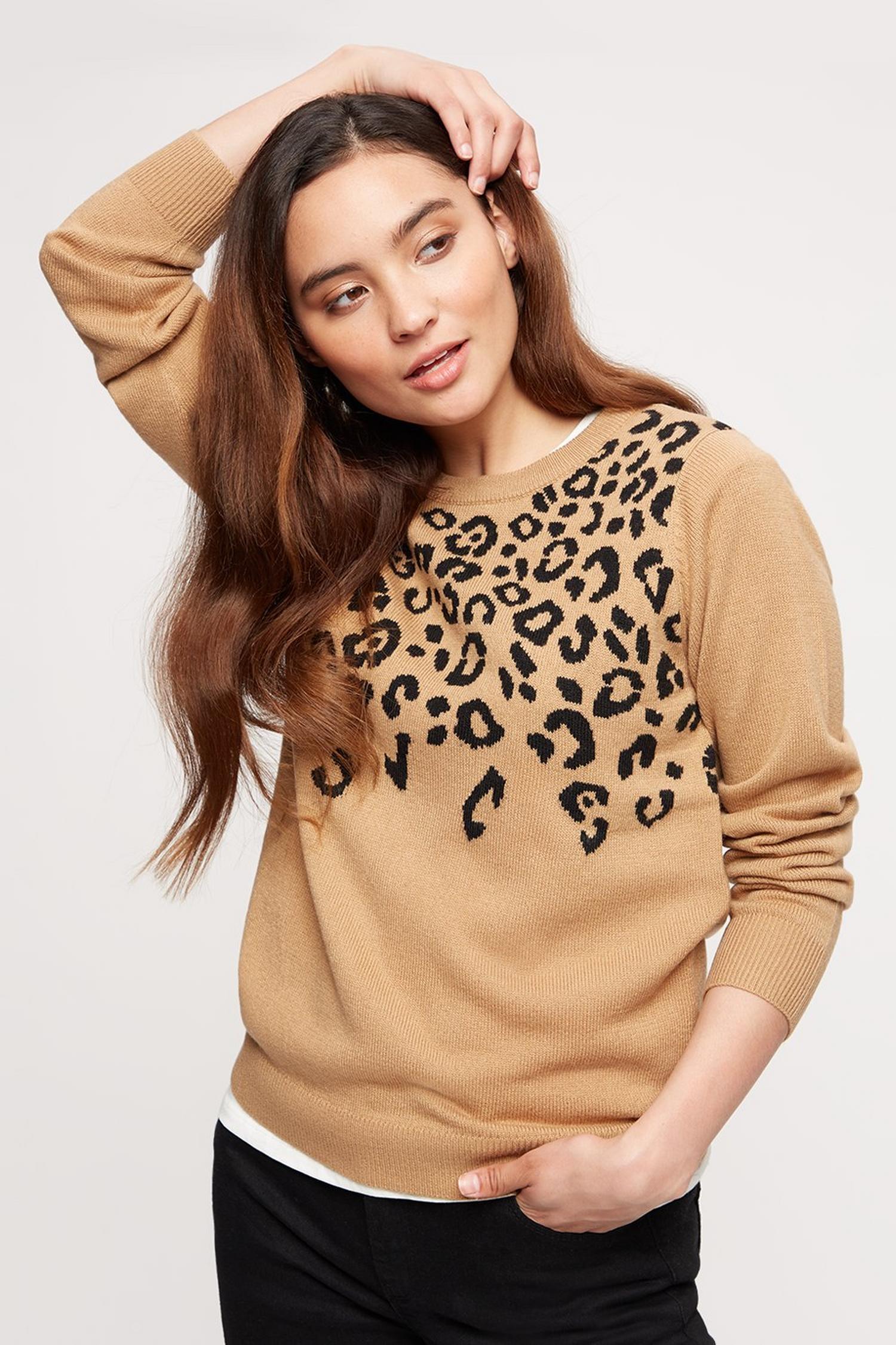 Petite Variegated Animal Print Jumper | Dorothy Perkins UK