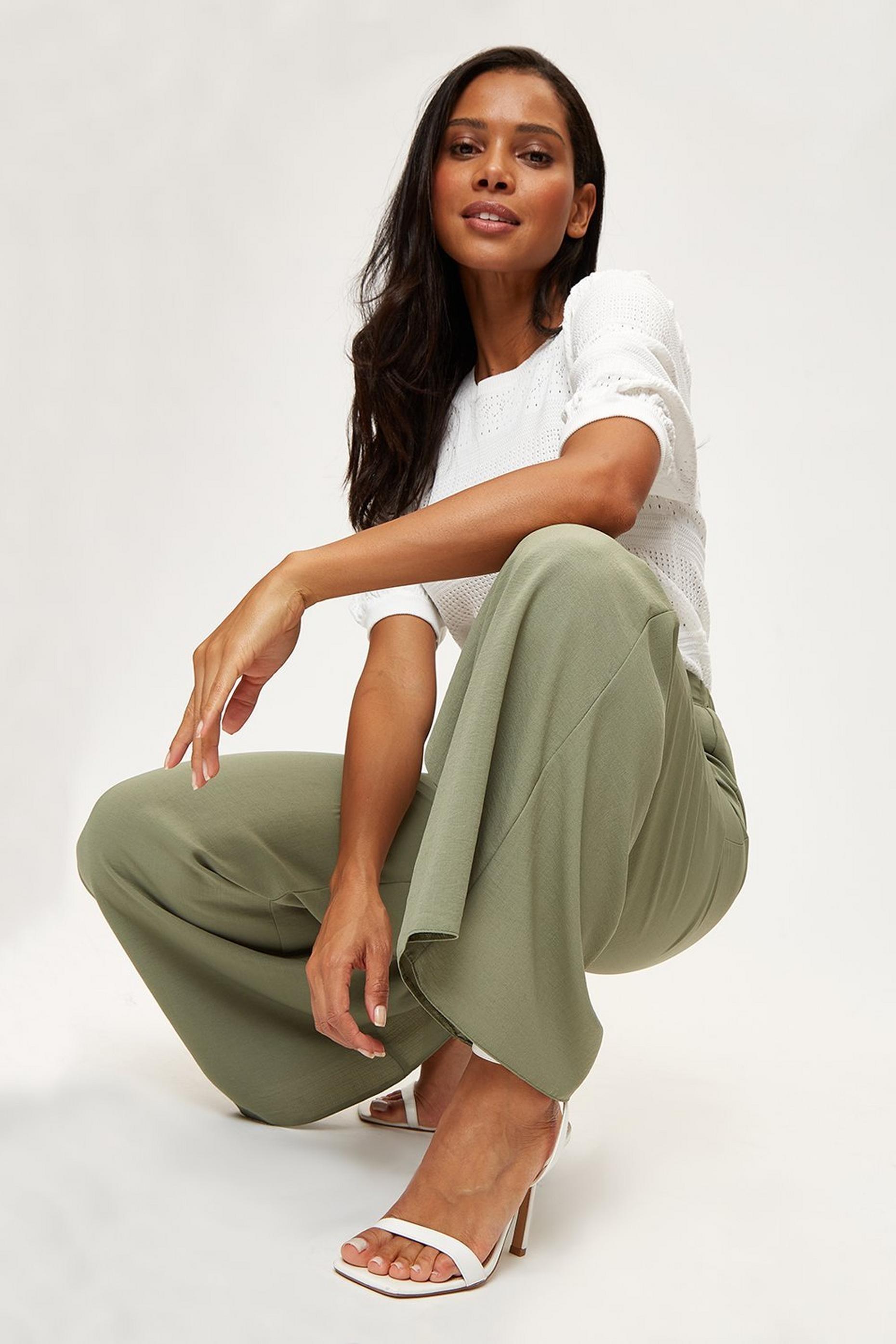 khaki palazzo pants