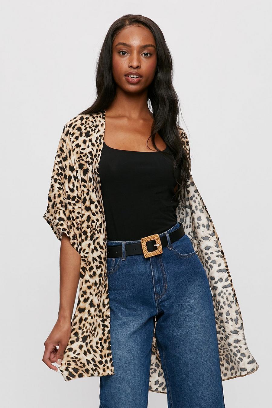 Leopard Short Sleeve Cover Up 