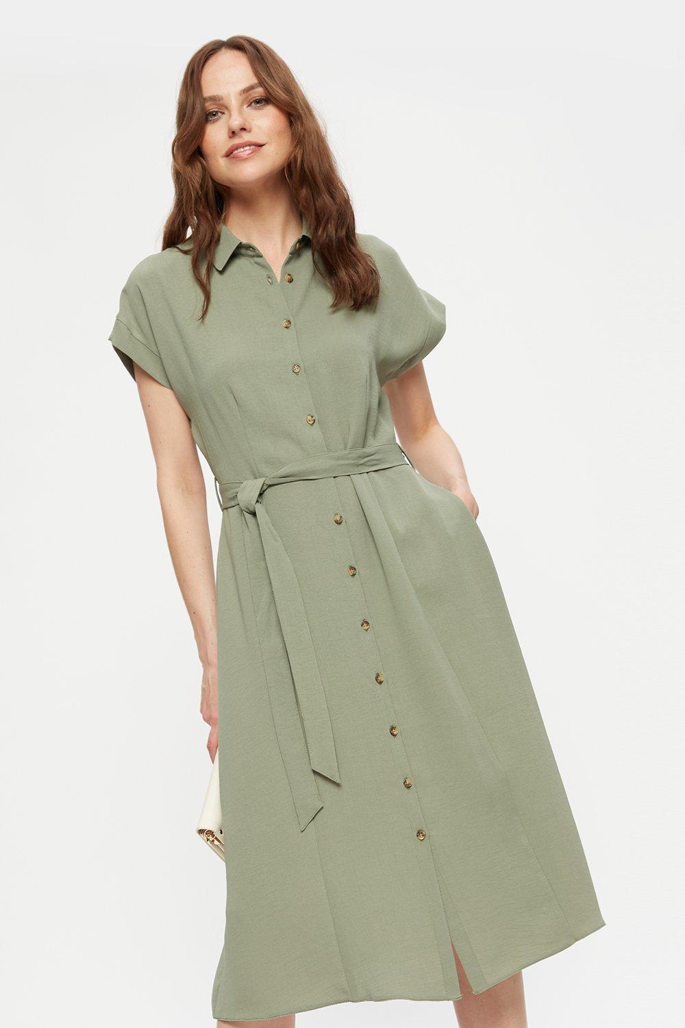 dorothy perkins khaki shirt dress