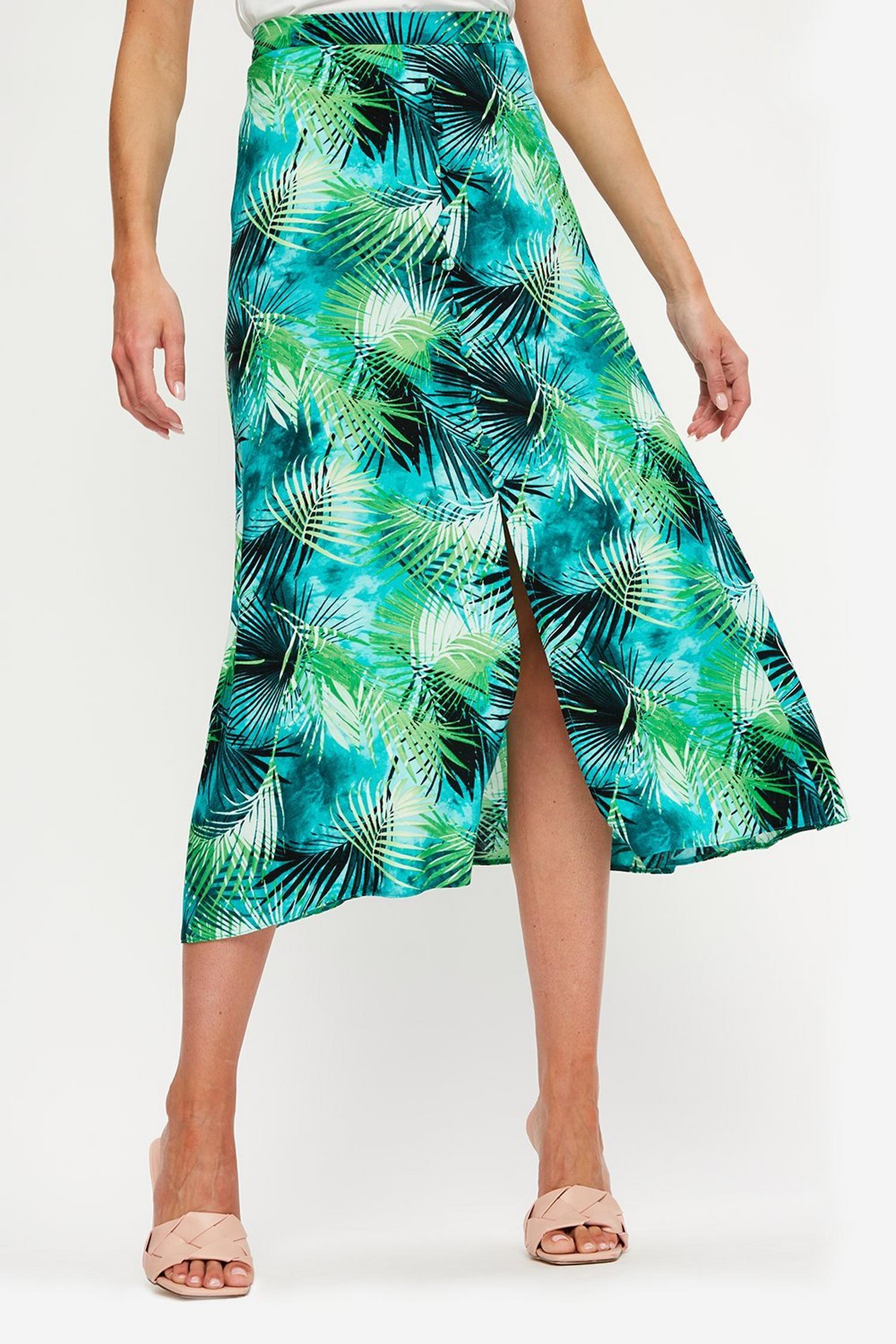 Green Tropical Midi Skirt | Dorothy Perkins UK