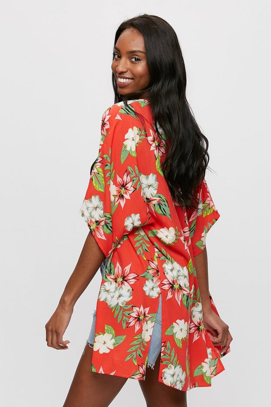 Coral Tropical Cover Up 