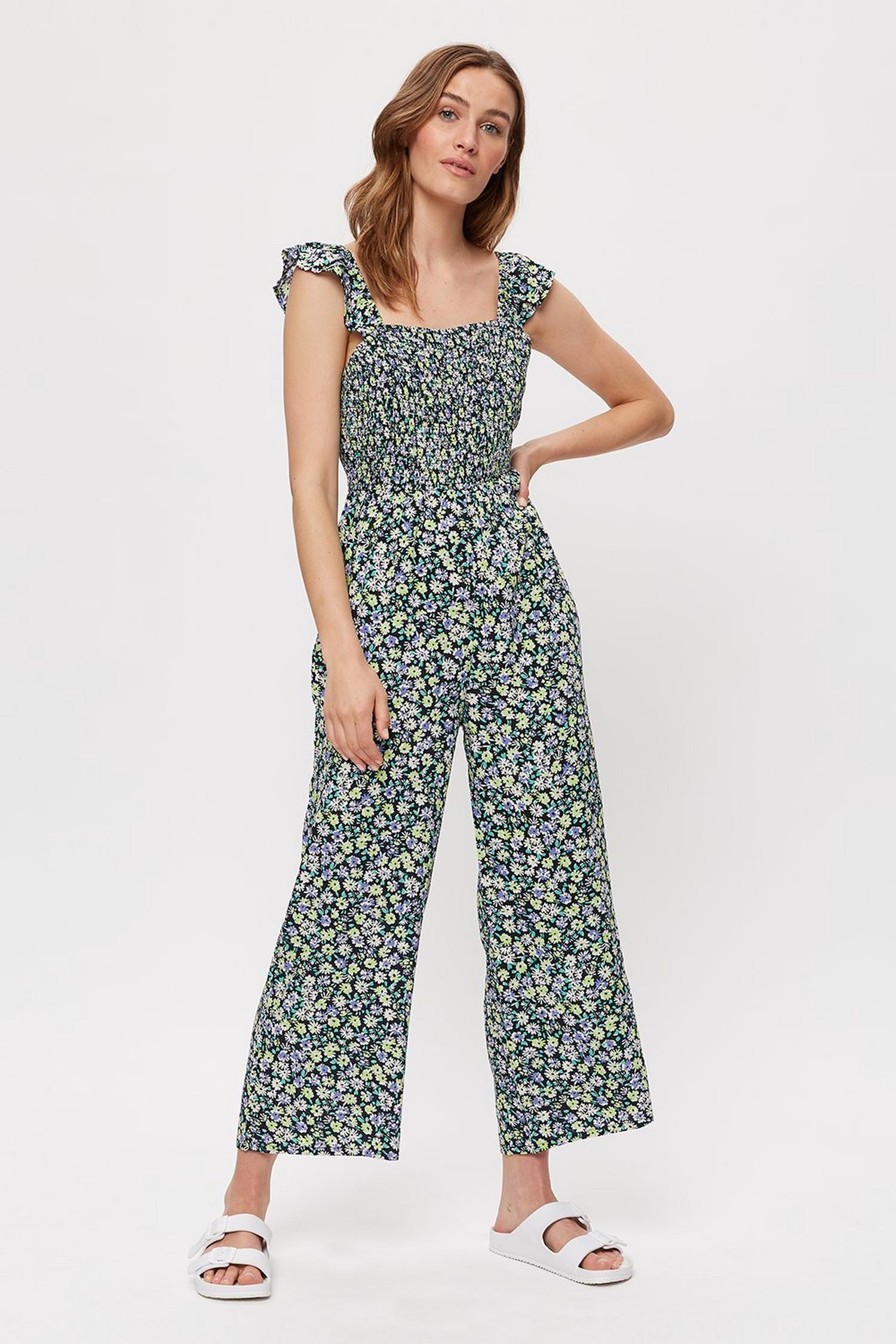 shirred jumpsuit