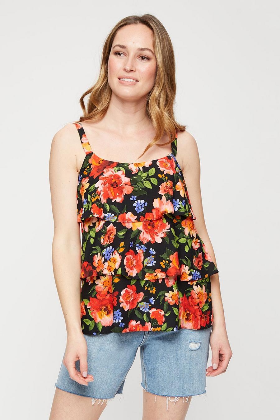 Bright Floral Tiered Cami
