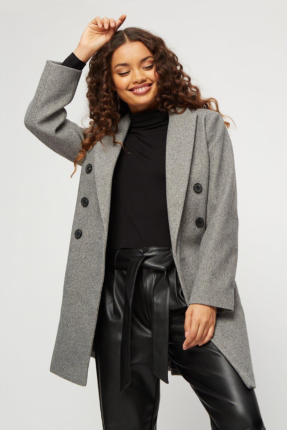 dorothy perkins petite grey coat